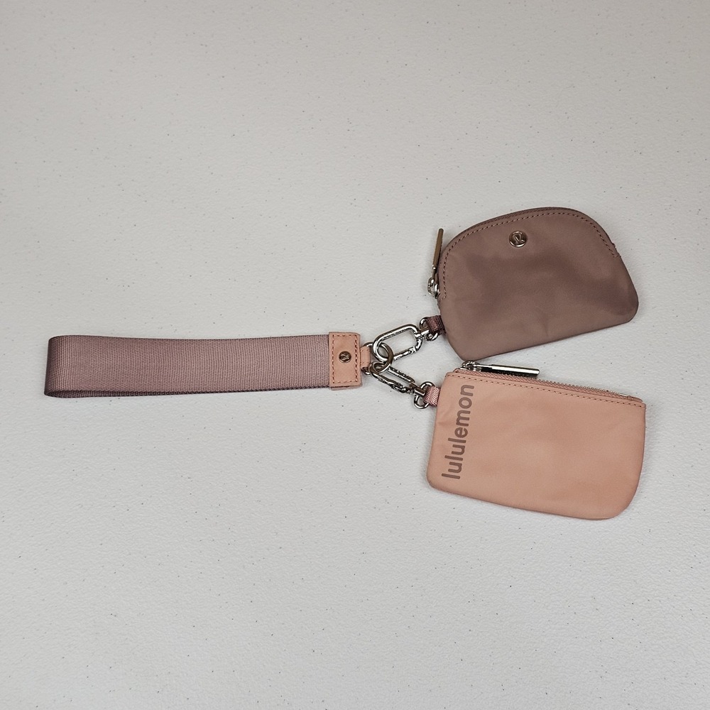 Lululemon Dual Pouch Wristlet Two Tone Pink Pastel / Twilight Rose